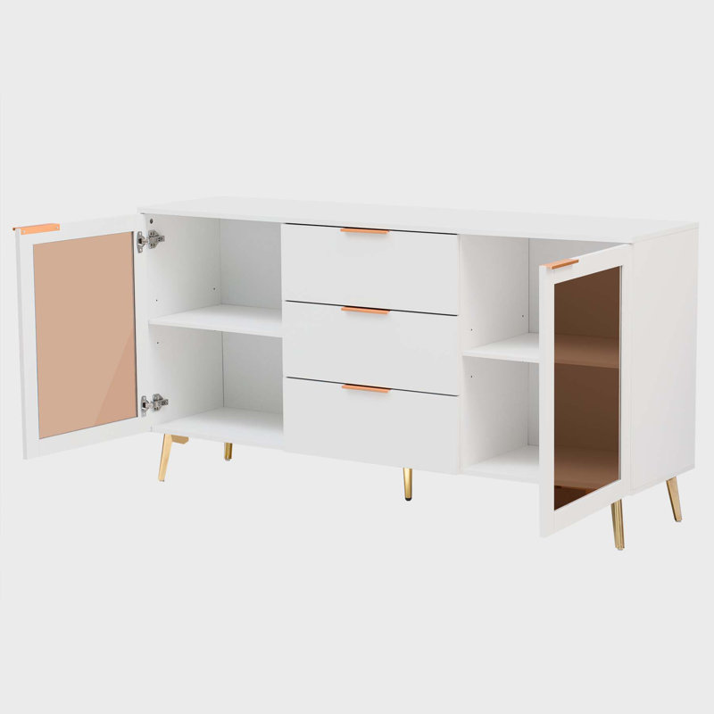 Buffet Tracilyn 63, Blanc / brun