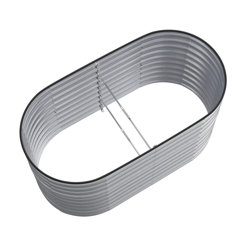 Metal Raised Garden Bed, Silver, 80cm H x 160cm W x 80cm D