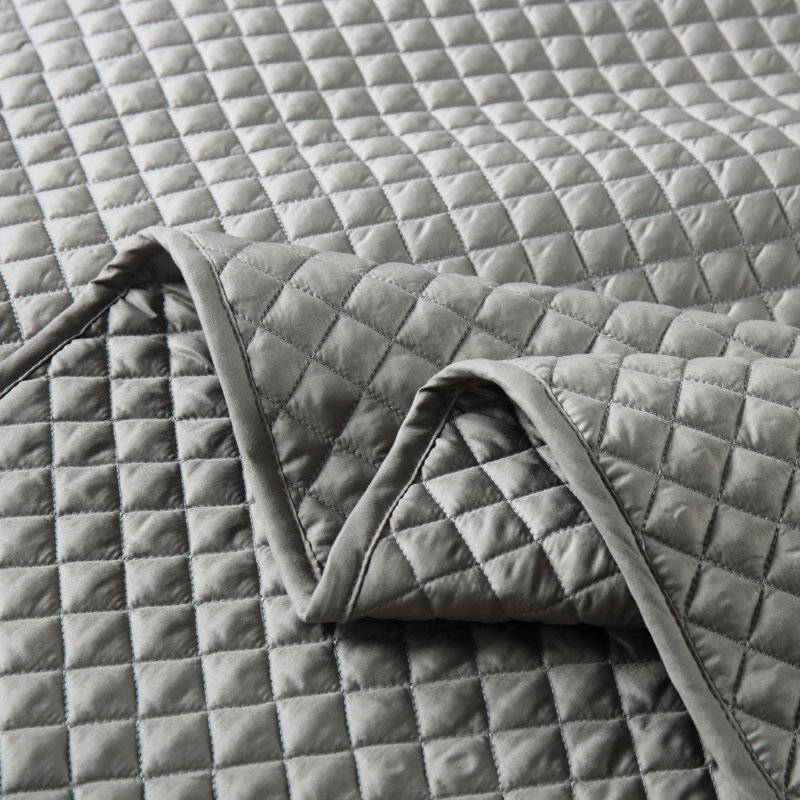  Courtepointe simple en microfibre traditionnelle, Courtepointe simple, Argent