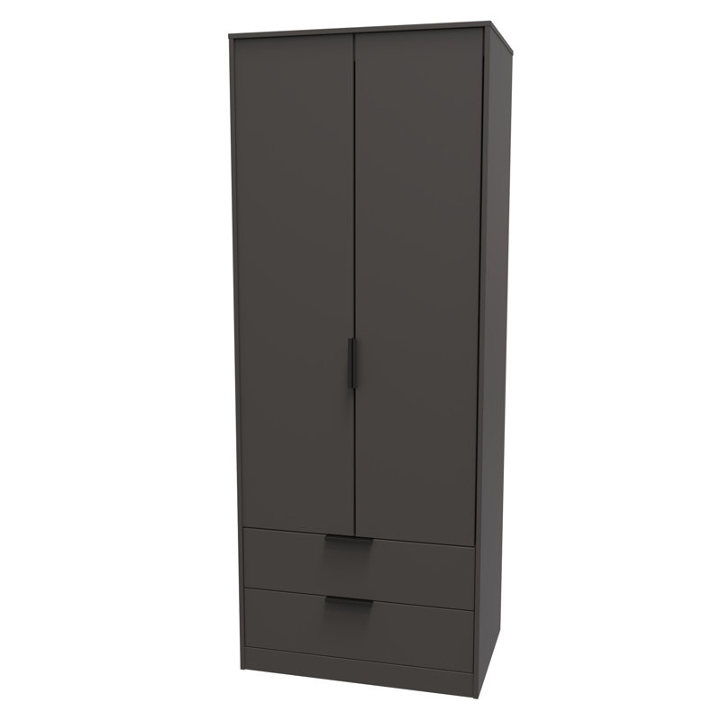Fully Assembled Tuckerton Wardrobe, Graphite Matt Veneer, 197cm H x 74cm W x 53cm D