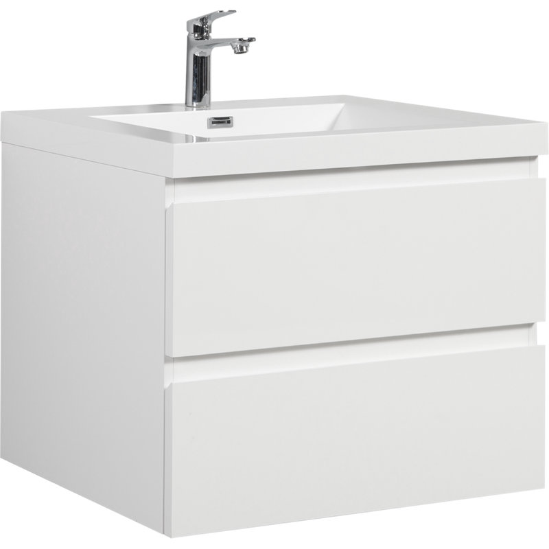 Rudene 29.5 " W Free Standing Wall Mounted 1 Single Vanity Bathroom Vanity With Solid Surface Top
