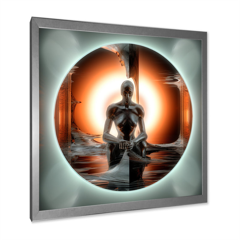 A.I. Sci-Fi Dreams Of Singularity I, H 16 po x l 16 po x P 1 po, Cadre simple argenté