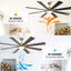 Ventilateur de plafond à DEL à intensité variable de 72 po avec 3 lumières DEL CCT, moteur CC réversible à 6 vitesses, minuterie, télécommande et contrôle des applications VacZon-231138370