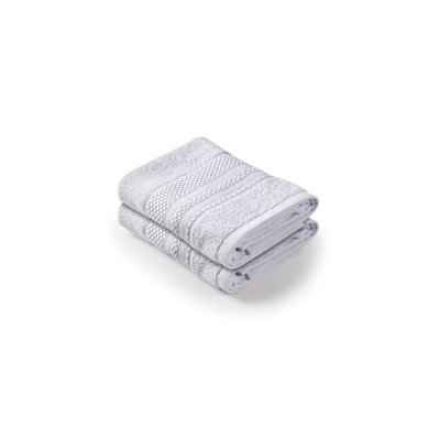 Luxurious 100% Cotton Hand Towel Set (2 Pieces), Grey, 19.7 x 35.4 inches | 450 GSM for Ultra-Absorbency | Soft, Durable, Easy Care - Gentle Wash, Tumble Dry Low, Perfect for Bathroom & Spa Use