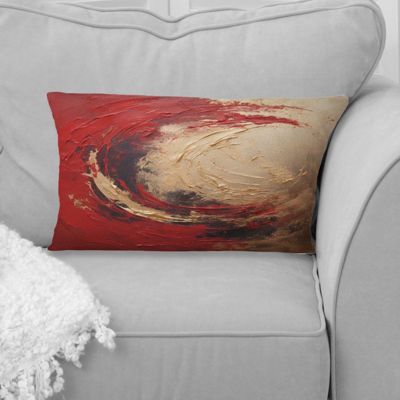 Coussin décoratif Red Gold Fusion Spiral I - Abstract Spirals