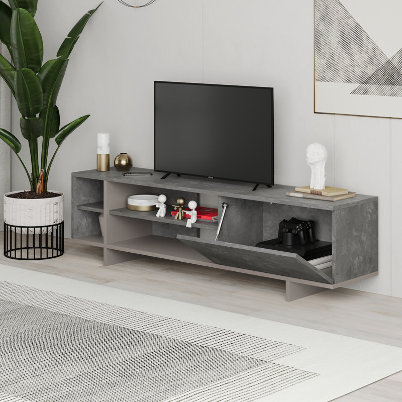Unfinished TV Stand for TVs up to 65", Retro Grey/Mocha Grey