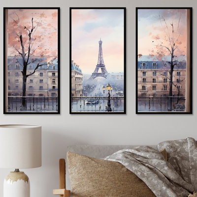 Vue rétro sur la ville de Paris, art mural rétro