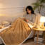 Striped Flannel & Sherpa Large Size Throw Blanket, Soft & Cozy Warm Blanket for Bed, 220 X 240CM-126596431