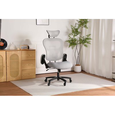 500LBS Big and Tall Office Chair Mesh Breathable,Gaming Chair with Adjustable Backrest Height & Headrest Angle & Adaptive Lumbar Lupport, Executive Computer Desk Chair with 2D Flip-Up Arms