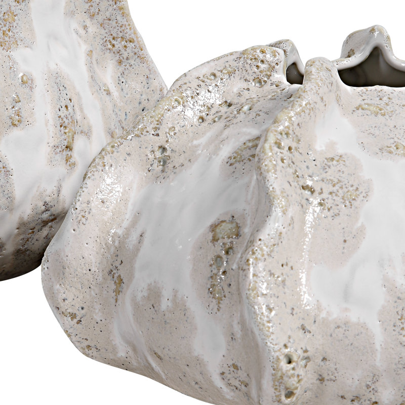 Ensemble de 2 vases de table en céramique ivoire Ashburt