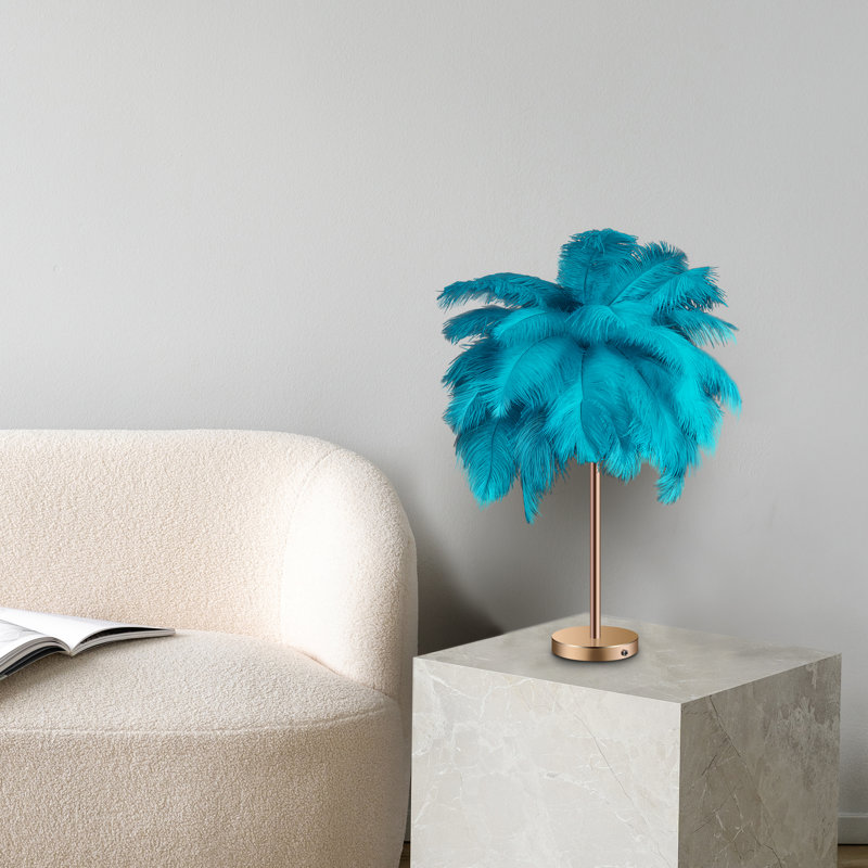 Lampe de table DEL avec interrupteur tactile, Bleu sarcelle