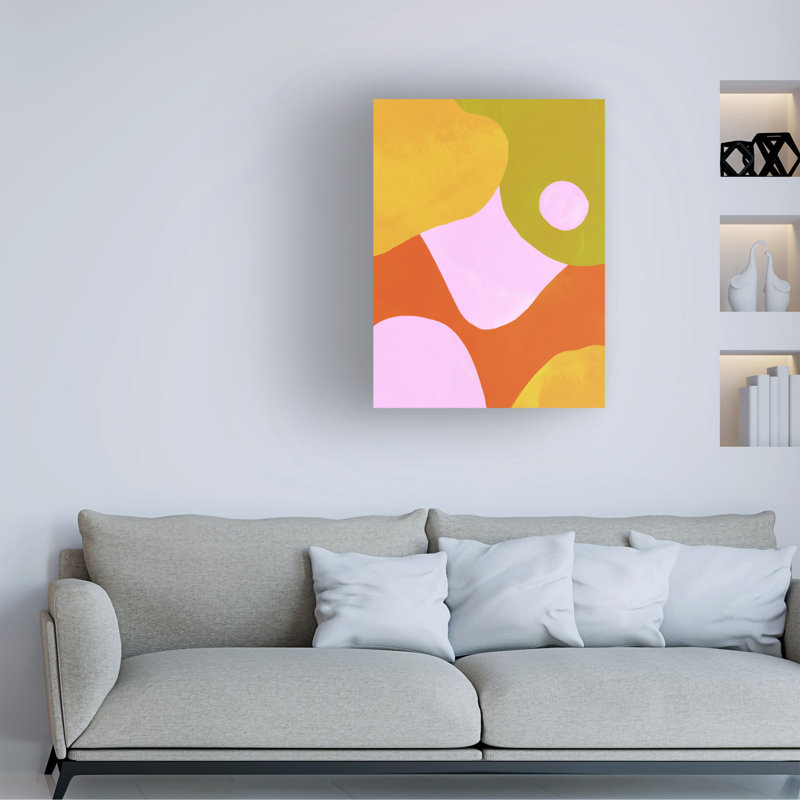 Planète inclinable Mid-Century II sur toile, H 19 po x l 14 po x P 2 po