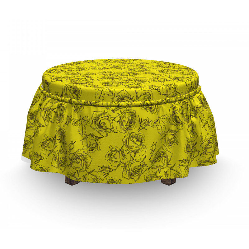 Housse pour repose-pieds istic outline roses