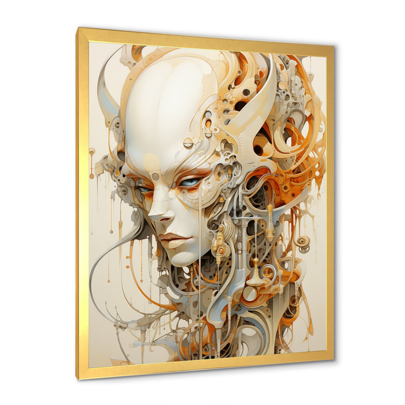 Mythical Alien Creature II, reproduction d'art sur toile, Cadre doré simple, H 20 po x l 12 po x P 1 po