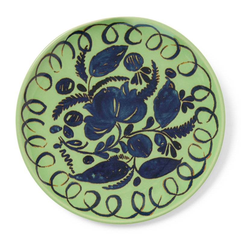 Amalfi Dessert Plate - Mustard - 9.1", Green