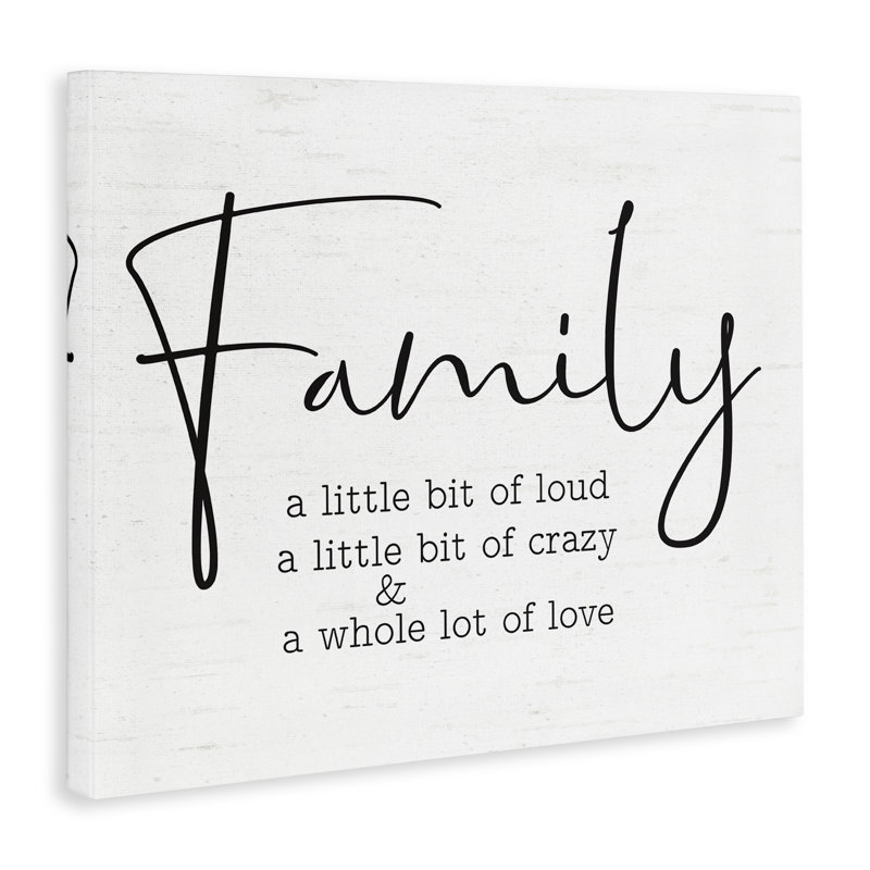 «Loud Crazy Love Family», art mural sur toile par lettré et doublé, H 30 po x l 40 po