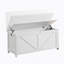 Coffre de rangement, banc de rangement, organisateur de coffre à jouets rétro, banc de rangement d'entrée avec 2 charnières, assemblage facile, blanc