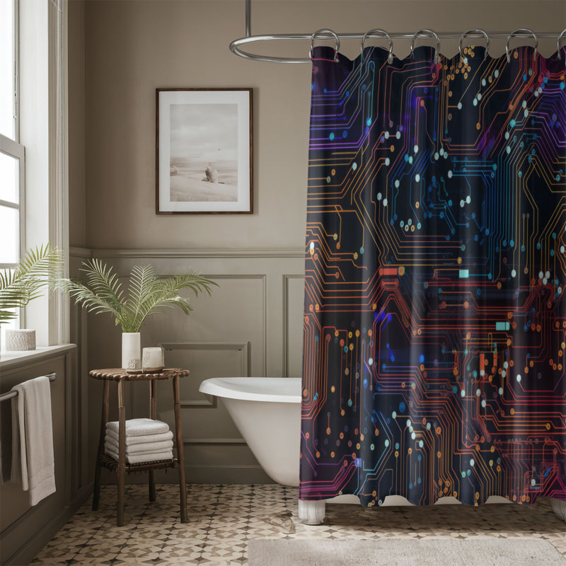 Tech Maze - Premium Shower Curtain, 74"H x 71"W