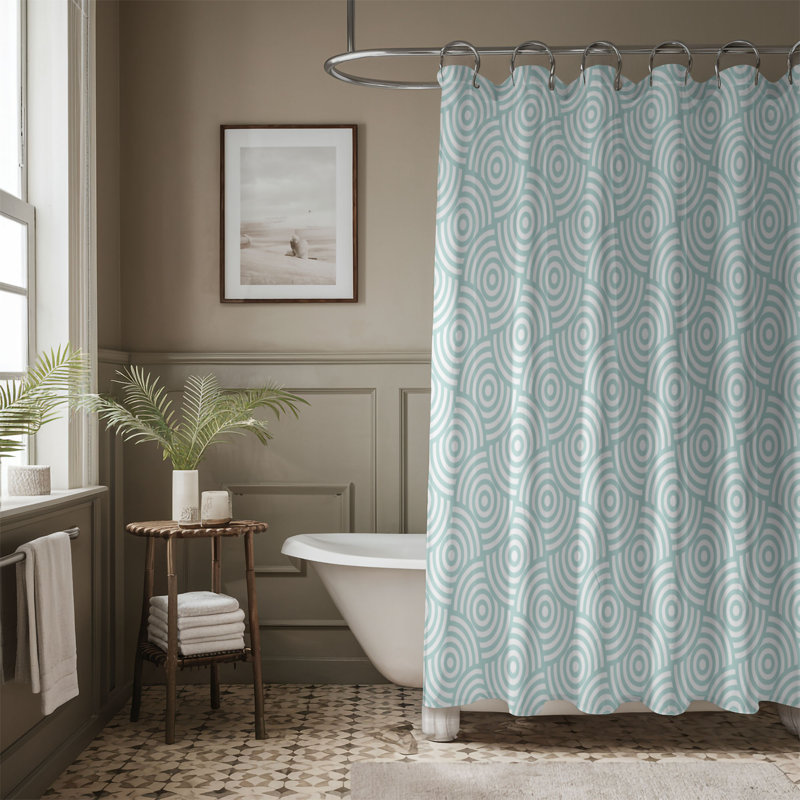 Mint Spots - Rideau de douche Premium, H 74 po x l 71 po