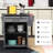 Kitchen Island Storage Trolley With Stainless Steel Counter, Drawer, Towel Rack, Spice Shelf In Gray Rolling Trolley, Countertop, Rack -
