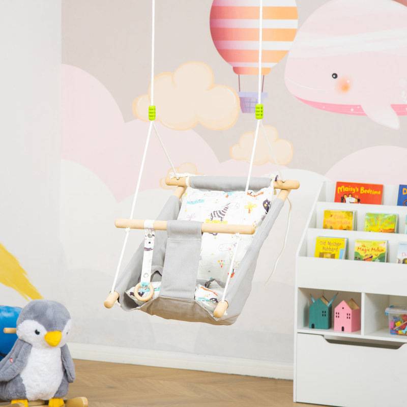 Balançoire d'intérieur pour bébé avec 2 coussins, corde de suspension pour chaise d'enfant maximum, 176 lb
