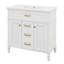 Meuble-lavabo 36 po avec lavabo en céramique, meuble-lavabo simple avec tiroir supérieur rabattable, portes à fermeture en douceur, 2 tiroirs de rangement-118028335
