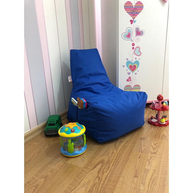 Bean Bag, Blue Polyester