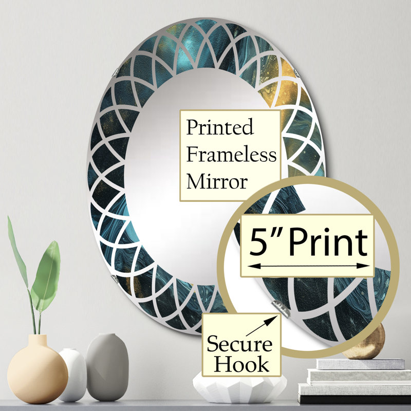 Zager - Miroir mural moderne ovale, 30 po x 20 po