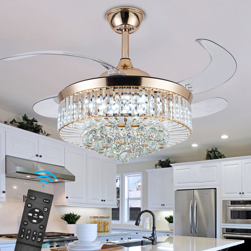 Keja 42'' Ceiling Fan with LED Lights, 42"