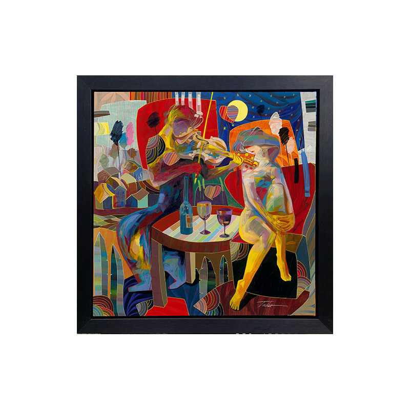 Una Velada Con Vino by Tadeo Zavaleta - Single Picture Frame Painting on Canvas