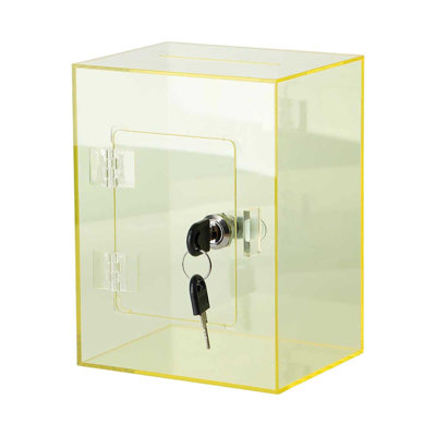 piggy bank Transparent Rectangular With Lock Acrylic