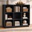 Bibliothèque Abrianna de style ferme moderne, 2 niveaux, 8 cubes, 145 cm (57,1 po), coins arrondis et base renforcée.-1453750229-1500715022