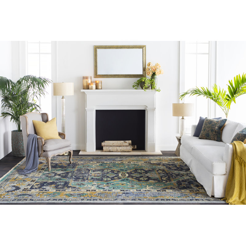 Bally Hand Knotted Wool Oriental Area Rug, Rectangle 9' x 13'