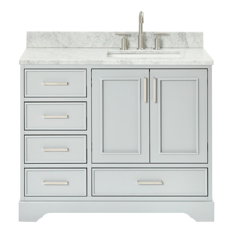 Ensemble de meuble-lavabo simple 43 po avec plateau Abita, Gris