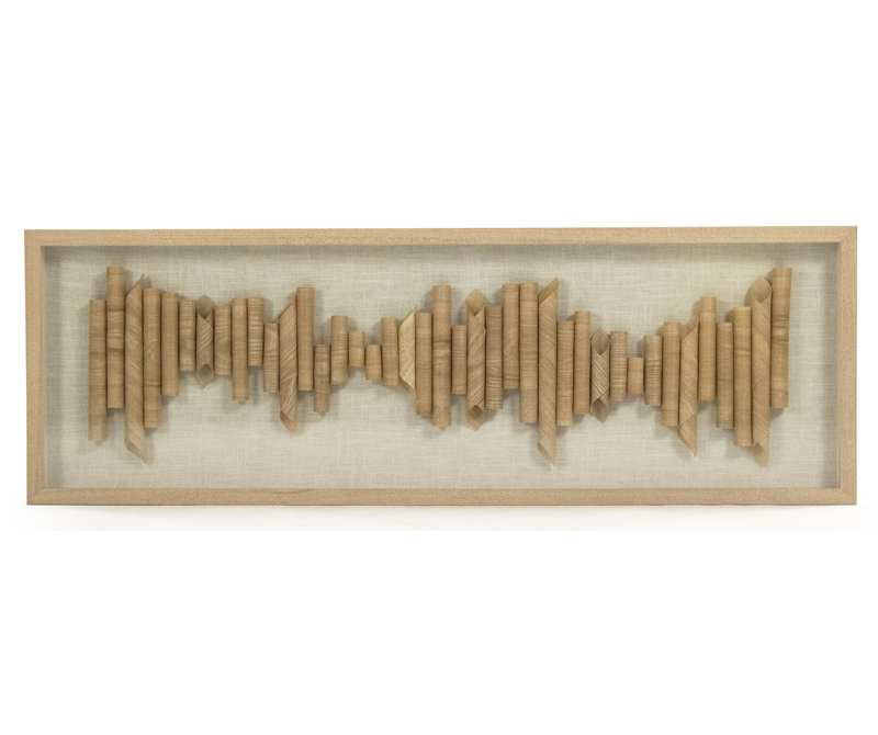 Papier abstrait-imprimé shadowbox sur bois