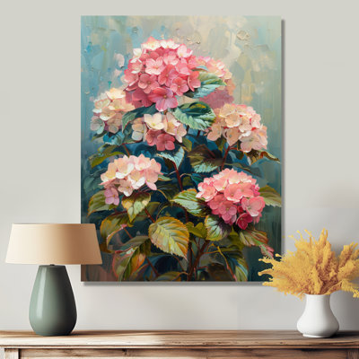 Hortensia rose et bleu qui fleurit en été IV - hydrangées, art mural