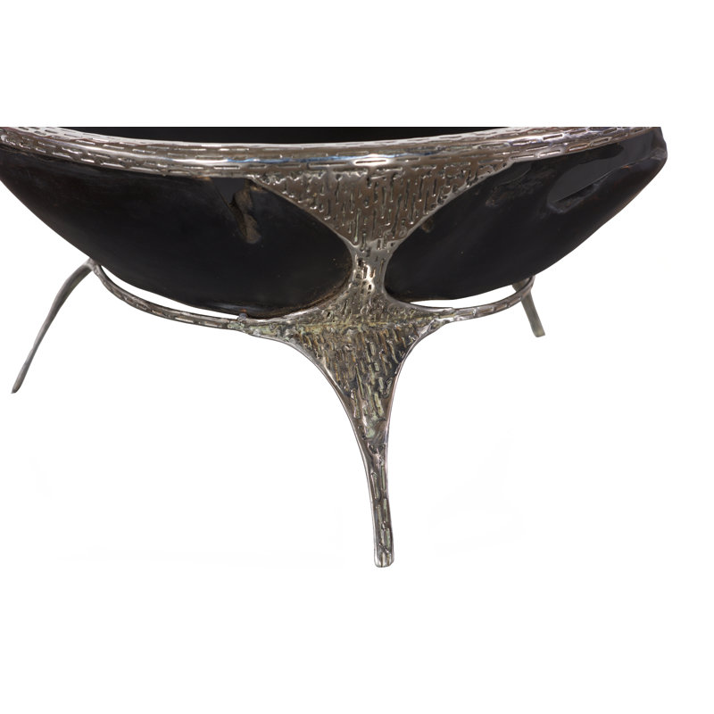 Graven Abstract Decorative Bowl in Black/Silver