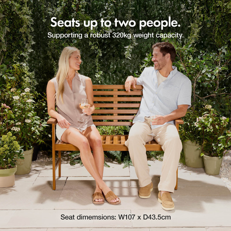 Alize Solid Wood Acacia Outdoor Bench