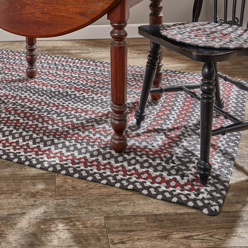Tapis rectangulaire en coton tressé à la main Adis