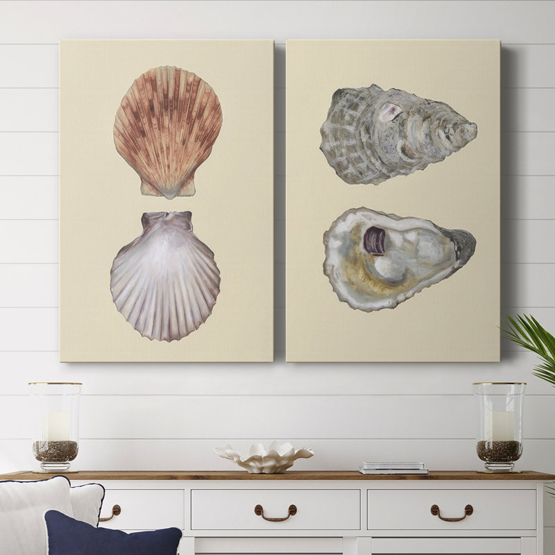 Bivalve Shells III - Toile tendue avec châssis de qualité supérieure - Prêt à être accroché, H 18 po x l 24 po