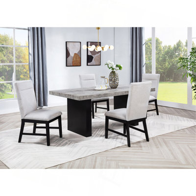 Mobilier de salle à manger en bois doux et rectangulaire