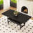 71"×35.4" Modern Spliced Dining Table, 4 Black Textured MDF Combined Tabletop With 43.3"×19.7" Lower Storage Shelf, Family Gathering Dinner Table-1013359623