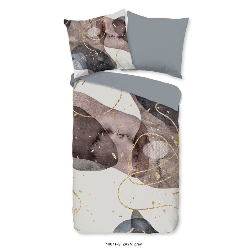 Cotton Abstract Duvet Cover with Pillowcases, Three Quarter Duvet Cover + 1 Standard Pillowcase