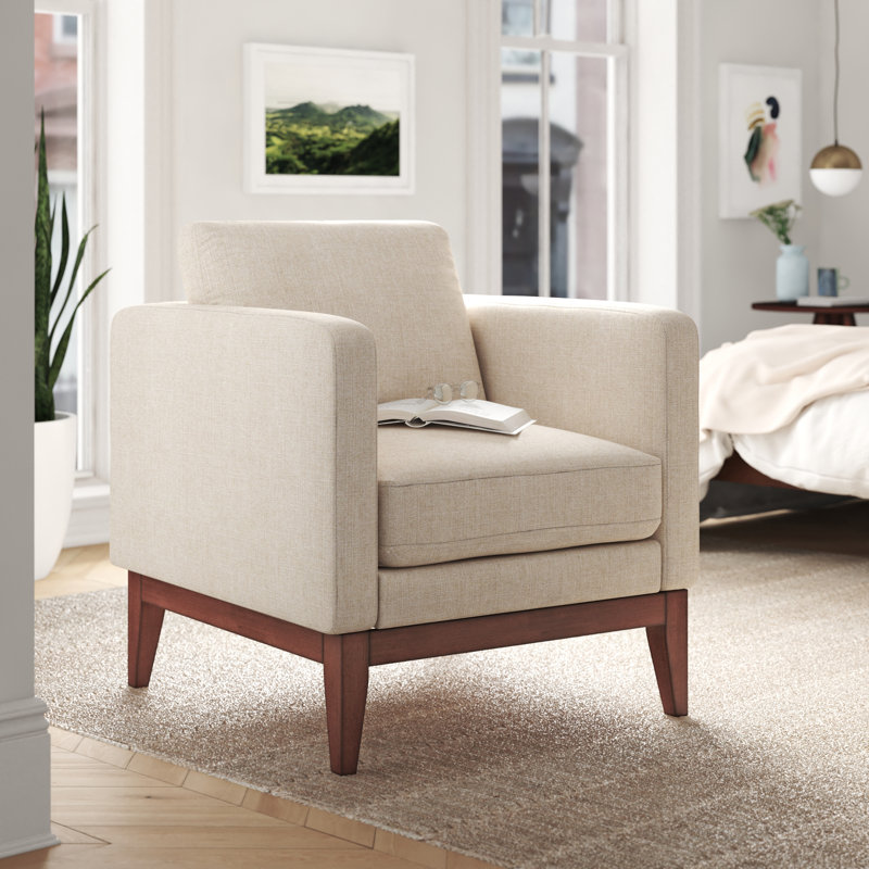 Fauteuil london l 29,5 po Londell, Lin beige chiné