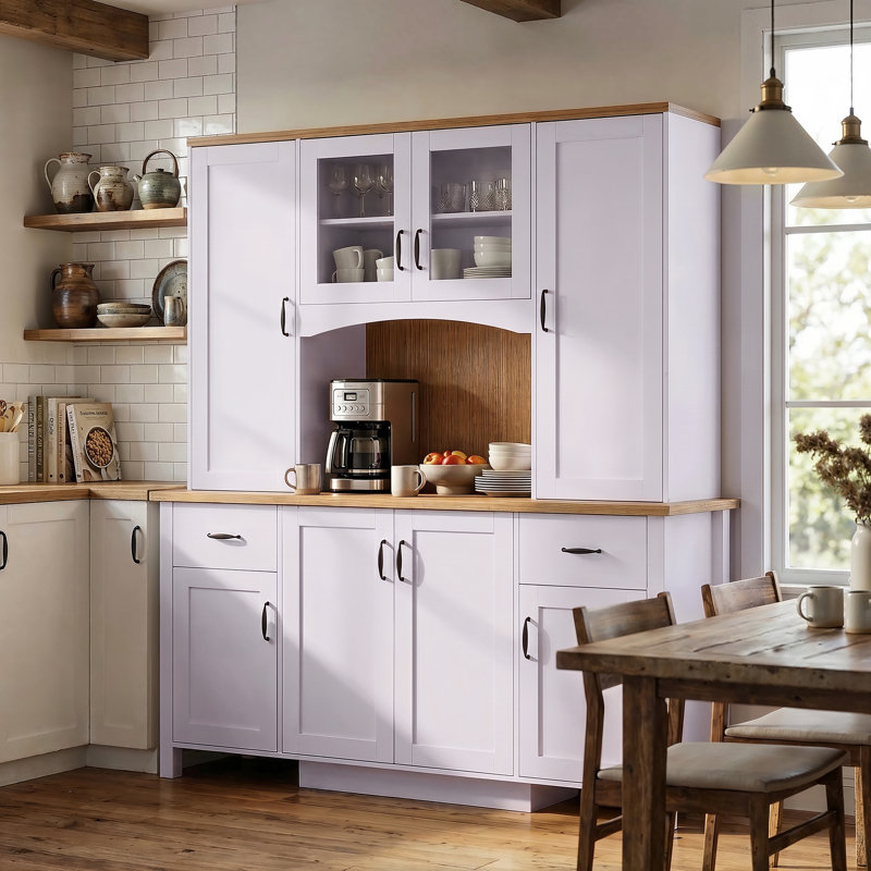 66.9"W Kitchen Pantry Cabinet Buffet Table