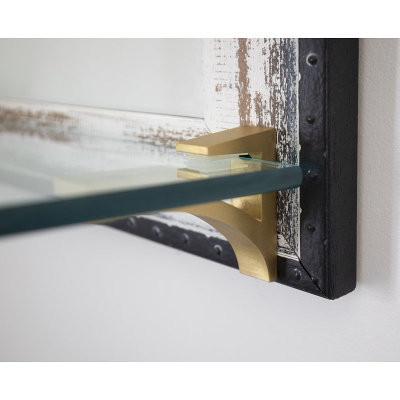 Miroir d'appoint Mowery, Brun / crème / laiton