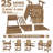 Set of 2 Outdoor Adirondack Barstools with Connecting Tray, Tall Adirondack Chairs Bar Chairs for Deck, Balcony, Backyard, Patio Bar Stool Chair with High Back-1608433976