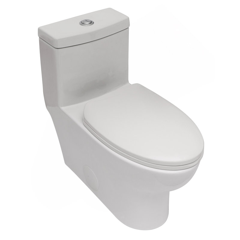 Toilette en céramique une pièce, double chasse avec siège à fermeture en douceur