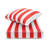 Sherry Kine's "Designer's Choice" Reversible Cabana Stripe Luxury Outdoor Deep Seat Replacement Cushion Set, With Customized Cut, Contrast Cord, Water & Fade Resistant Fabric, & Zippered, Removable Seat Cover. Filled With Thermal Bonded 100% White Polyes-711750336