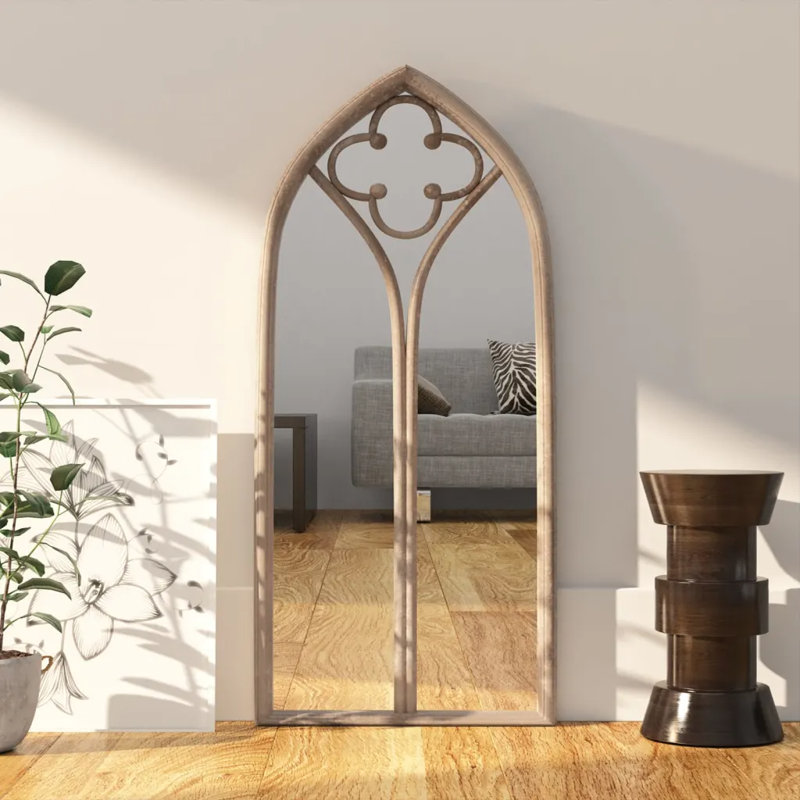 Junien Metal Flat Wall Mirror, Brown, 70cm H x 30cm W